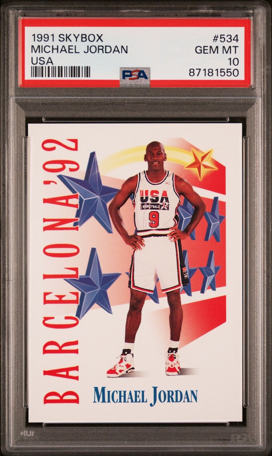 On sale PSA Jordan 1991 Hoops USA DREAM TEAM