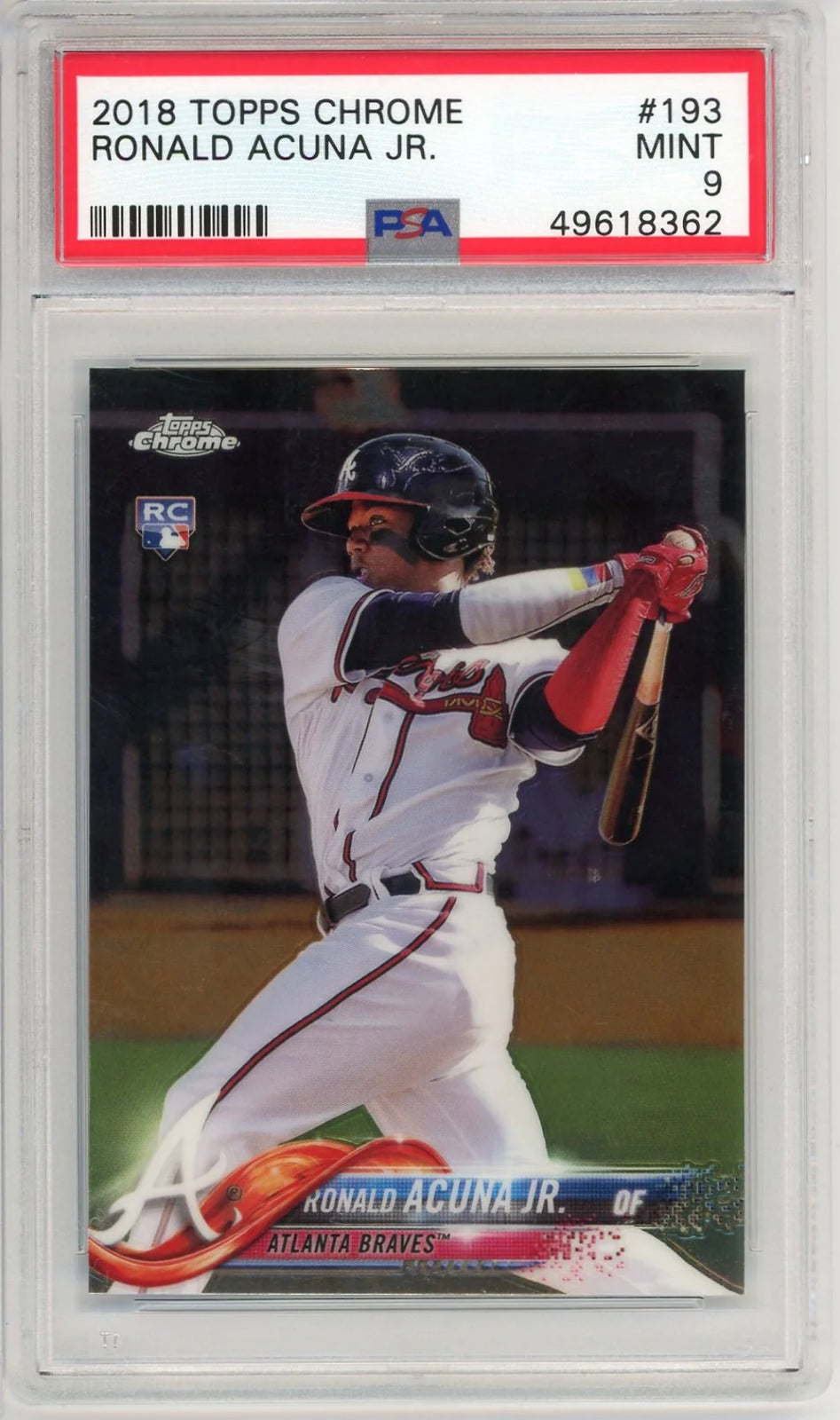 Ronald Acuna Jr outlet Topps Chrome Rookie PSA 9