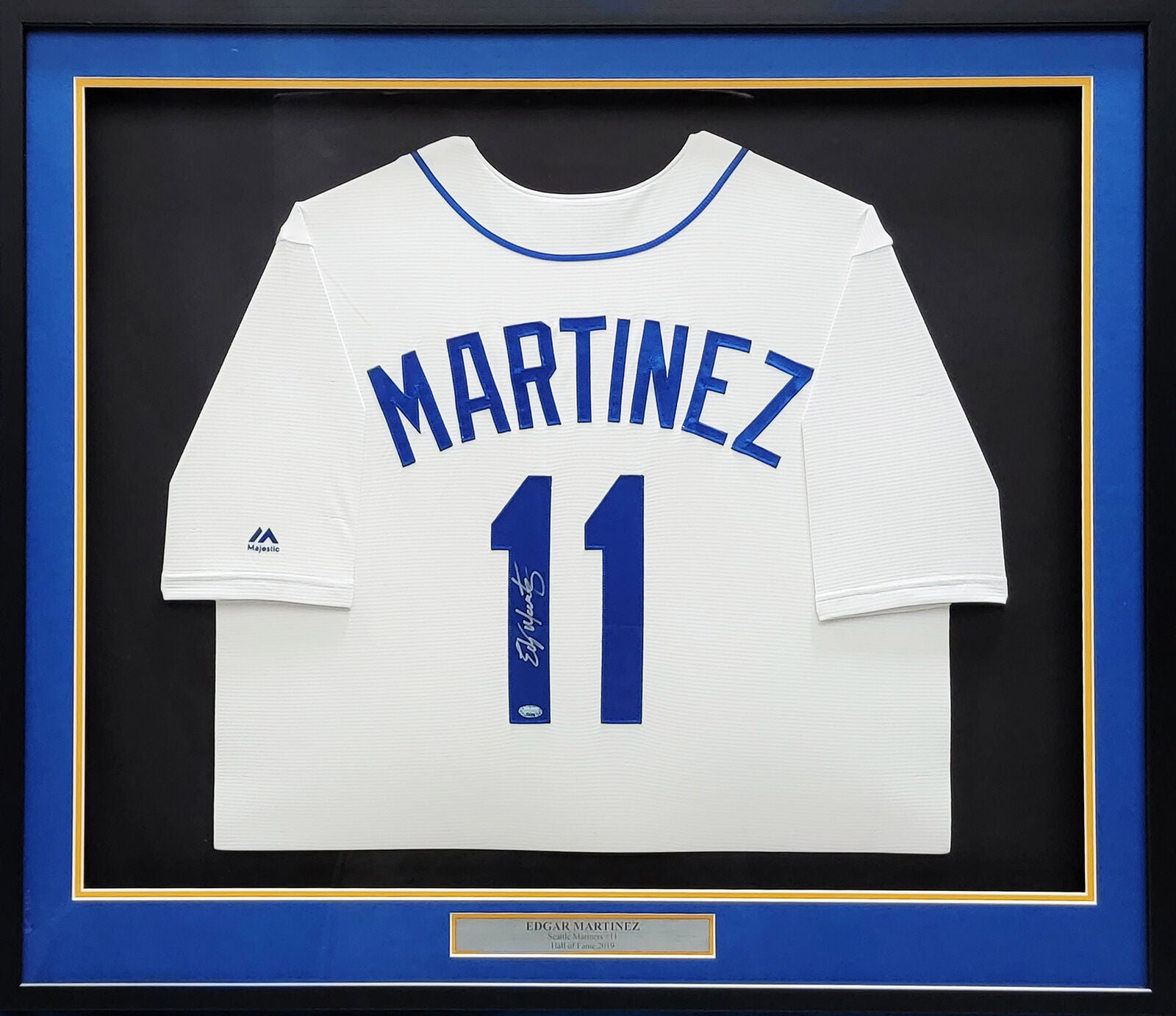 MARINERS EDGAR MARTINEZ AUTOGRAPHED FRAMED WHITE MAJESTIC JERSEY MCS H –  CollectibleXchange