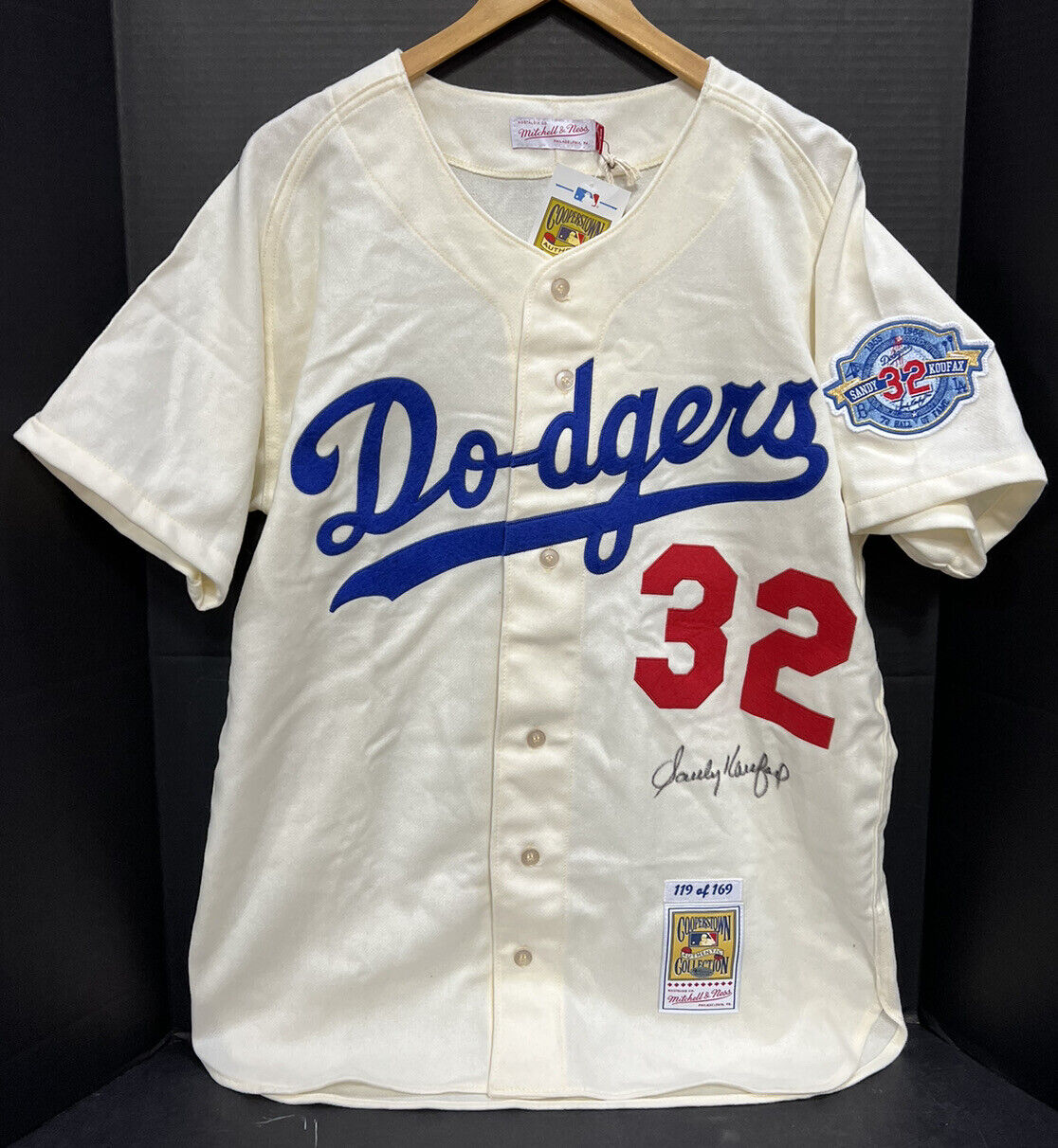 Sandy Koufax Brooklyn Dodgers Autographed Mitchell and Ness 1963 Gray  Authentic Jersey