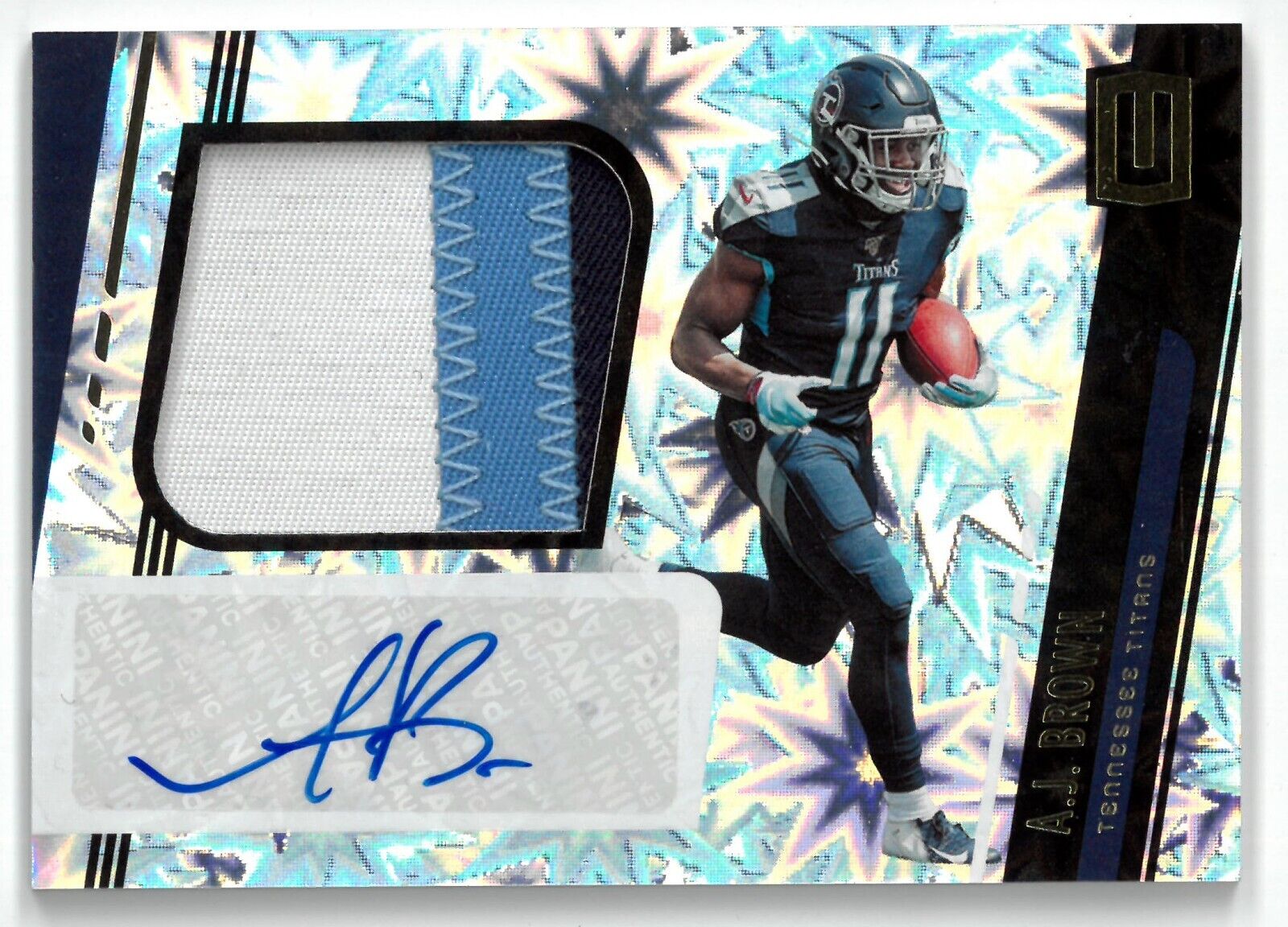 AJ (A.J.) Brown signed 2019 Panini Unparalleled TriColor Patch