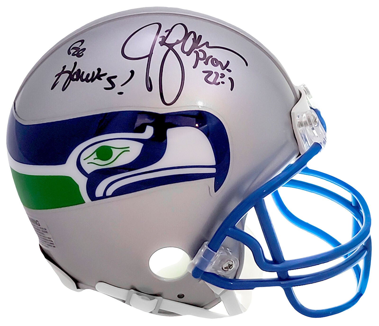 JIM ZORN AUTOGRAPHED SEAHAWKS SILVER THROWBACK MINI HELMET GO HAWKS MC –  CollectibleXchange