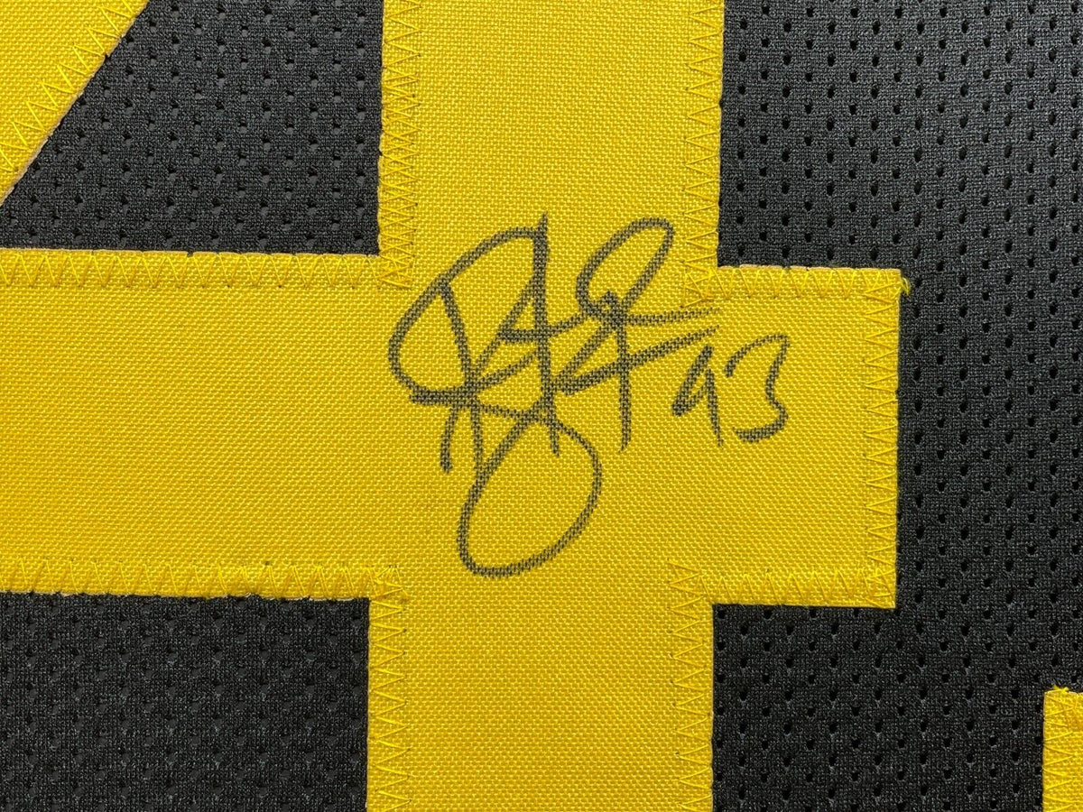 Troy Polamalu Autographed Pittsburgh Steelers Black Jersey Framed BAS Signed