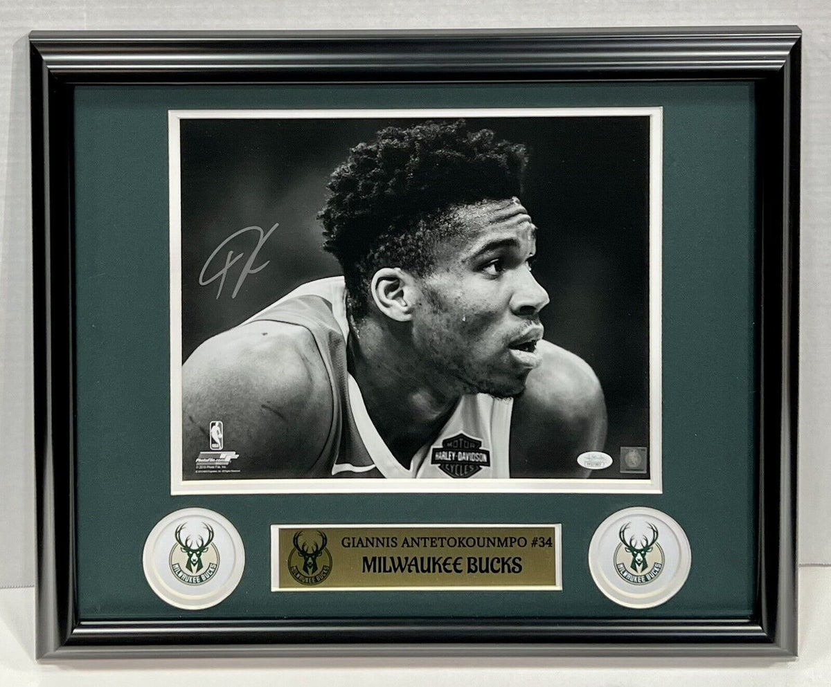 Giannis Antetokounmpo Autographed Milwaukee Bucks Custom Black