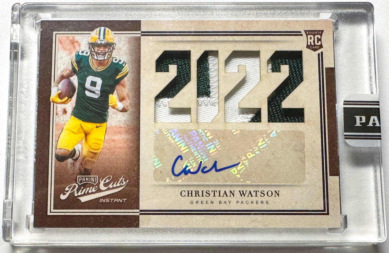 CHRISTIAN WATSON SIGNED PANINI INSTANT PRIME CUTS JERSEY RELIC AUTO CA –  CollectibleXchange