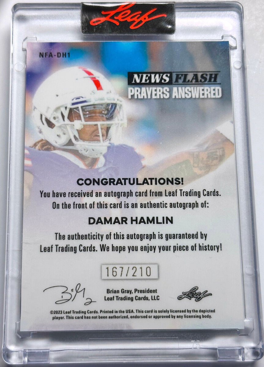 Damar Hamlin 2023 Leaf New's Flash Prayers Answered Auto #NFADH1 RC  #181/210