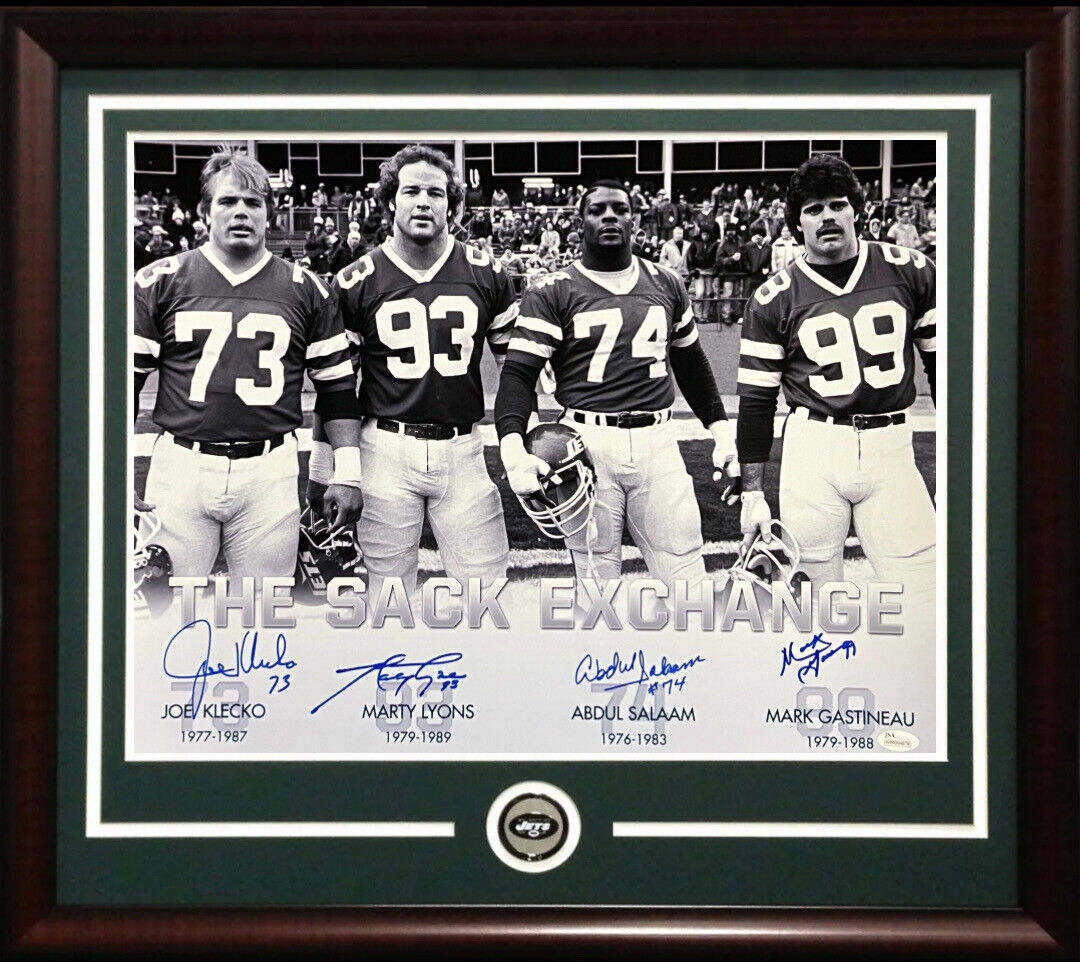 NY Jets signed 16x20 Photo Sack Exchange Edit Framed 4 Auto Joe Klecko –  CollectibleXchange