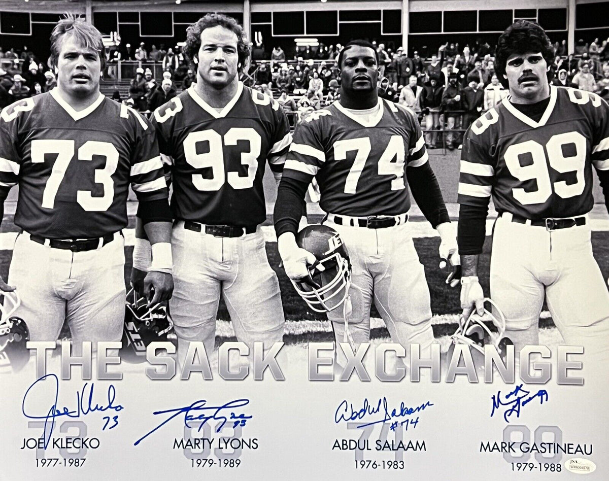 NY Jets signed 16x20 Photo Sack Exchange Edit Framed 4 Auto Joe Klecko JSA