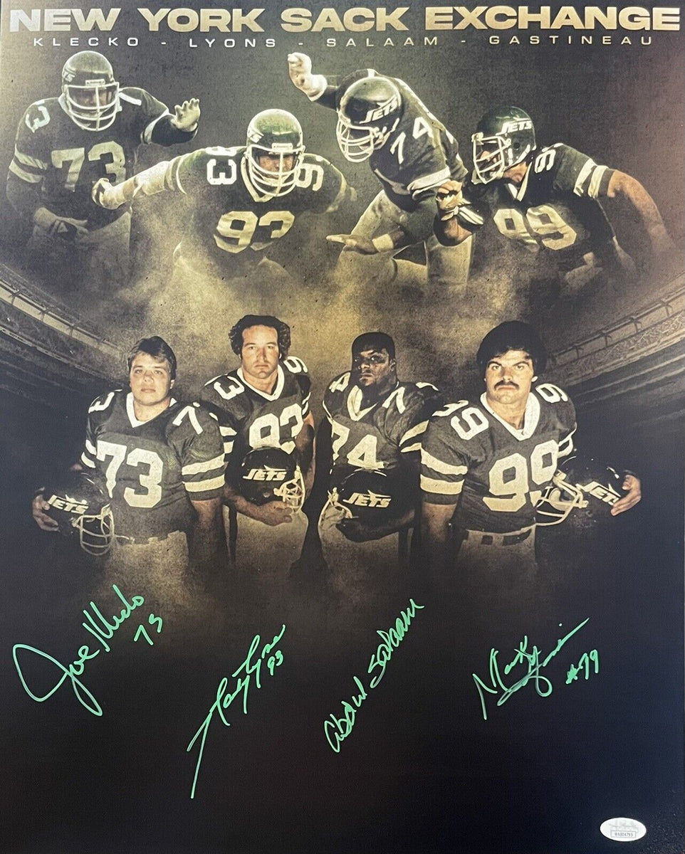 Joe Klecko New York Jets Autographed 16 x 20 New York Sack Exchange  Photograph with Story Inscriptions