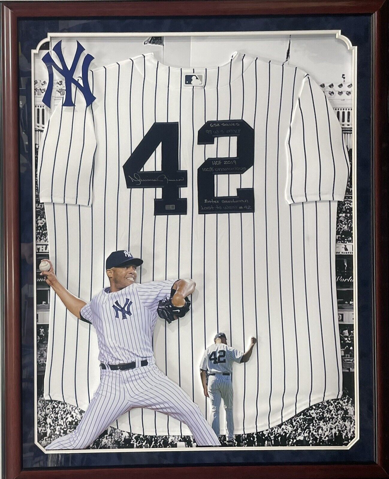 Mariano Rivera Autographed and Framed New York Yankees Jersey