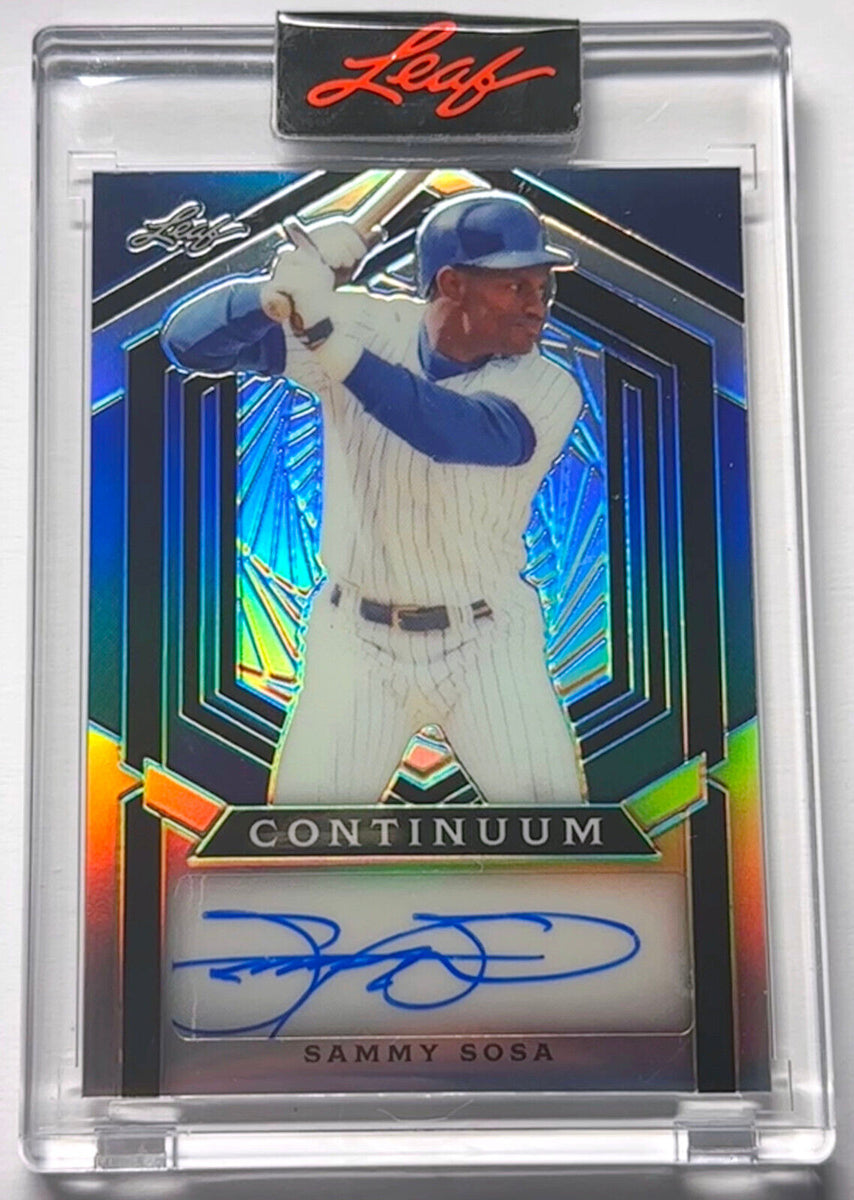 2023 Sammy Sosa Leaf Metal Continuum 53/62 Autographed Cubs Baseball Card  #mc-33