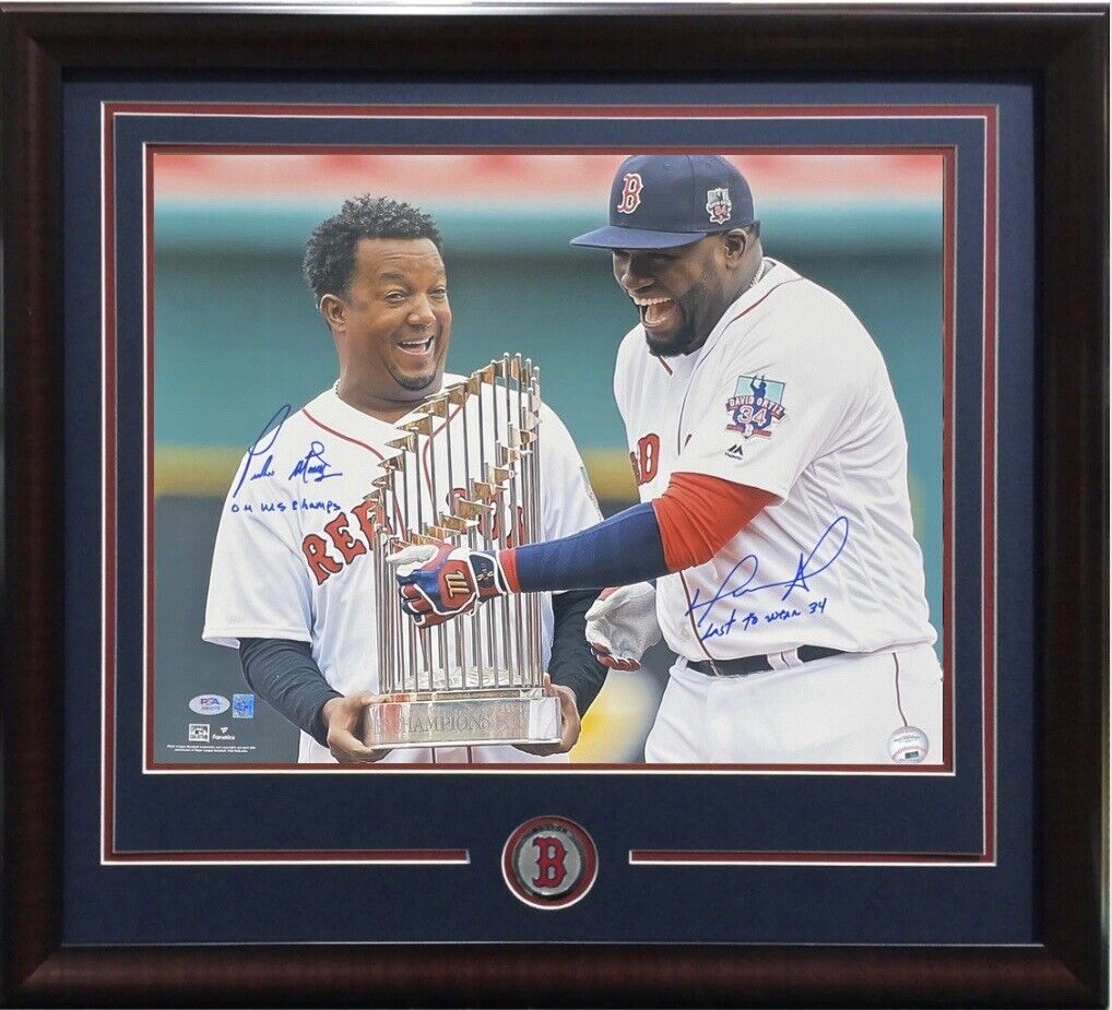 Pedro Martinez Autographed Framed Red Sox Jersey