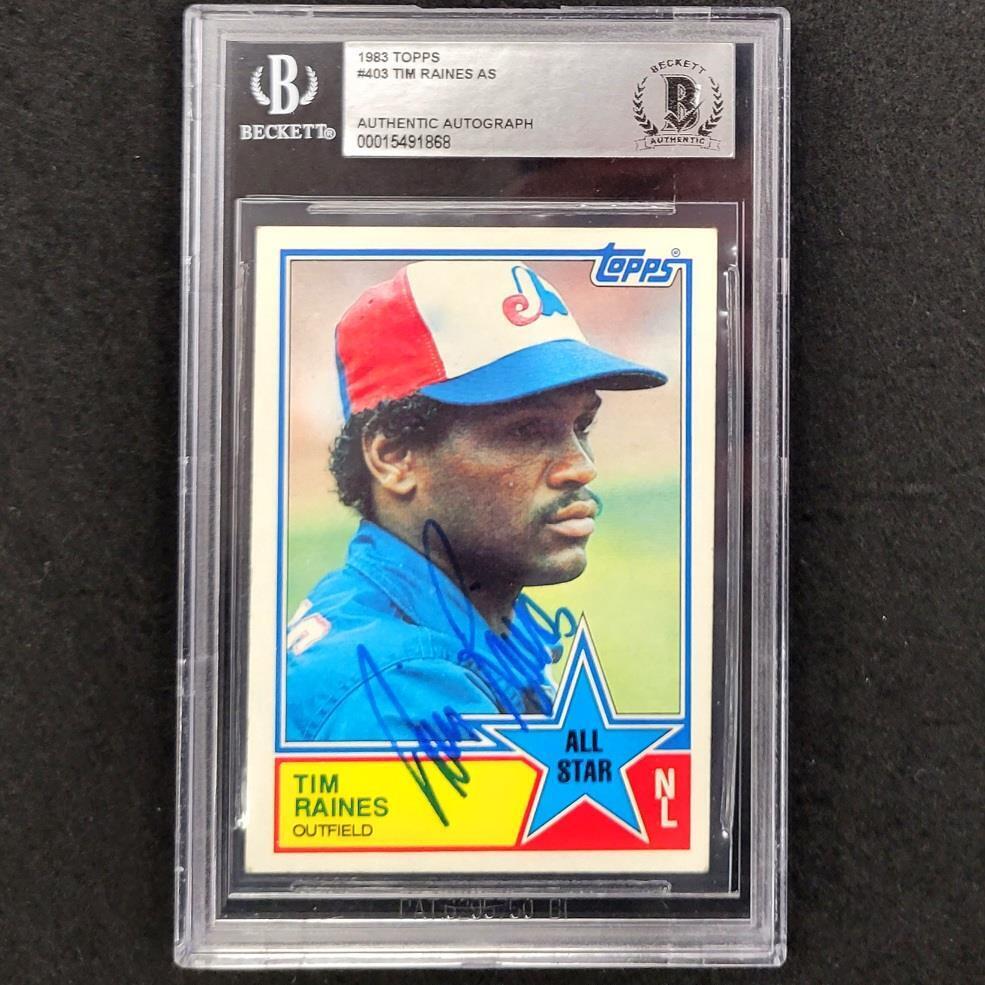 Tim Raines signed 1983 Topps #403 Montreal Expos card auto slab BAS –  CollectibleXchange