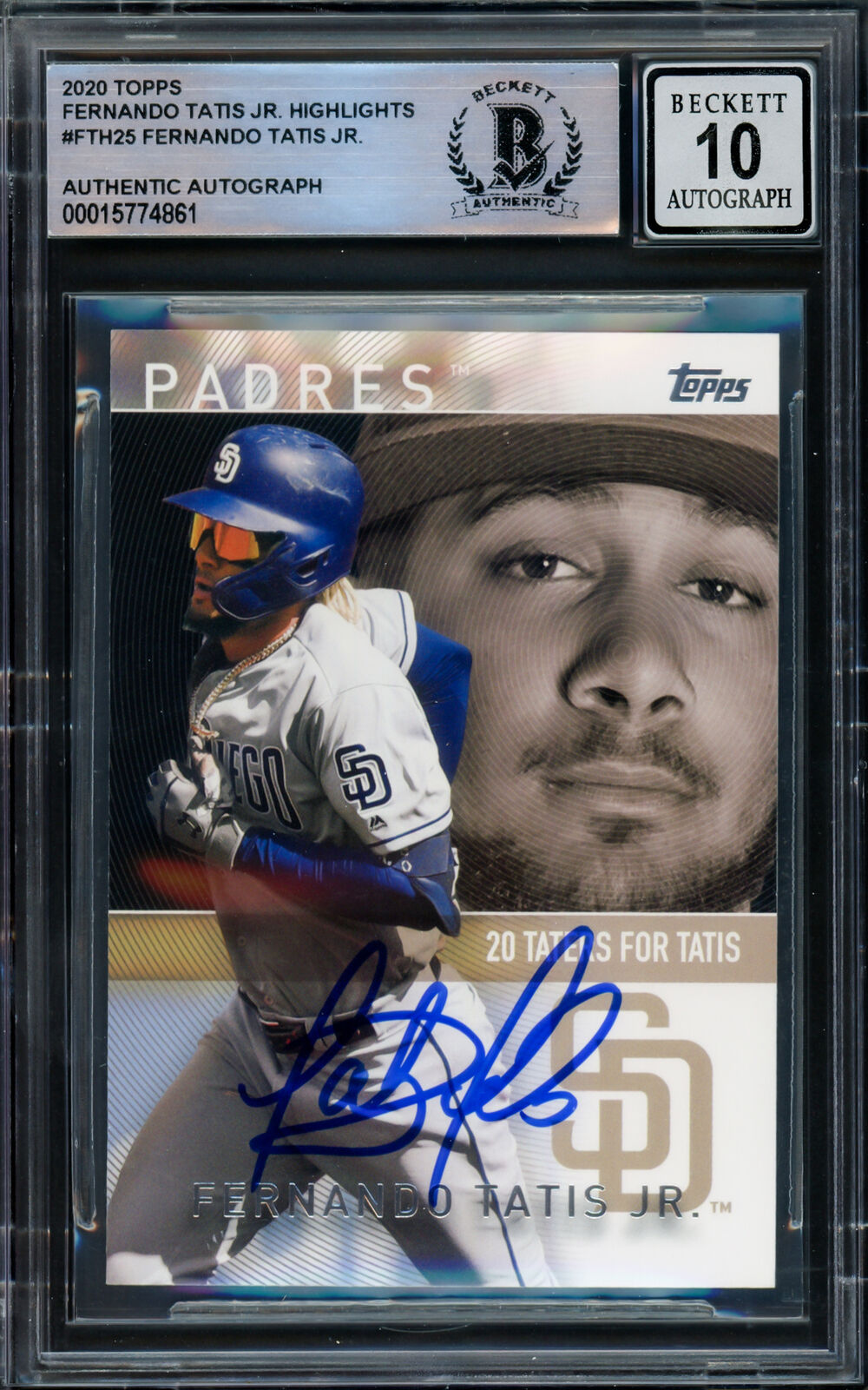 Fernando Tatis Jr. Autographed 2019 Topps Rookie Card Padres Gem 10 Auto  Beckett Auction