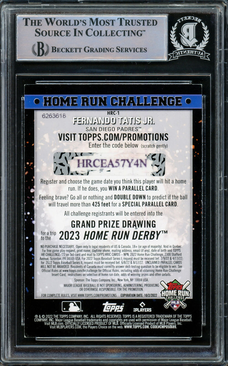 Fernando Tatis Jr. Autographed 2021 Topps Home Run Challenge Card