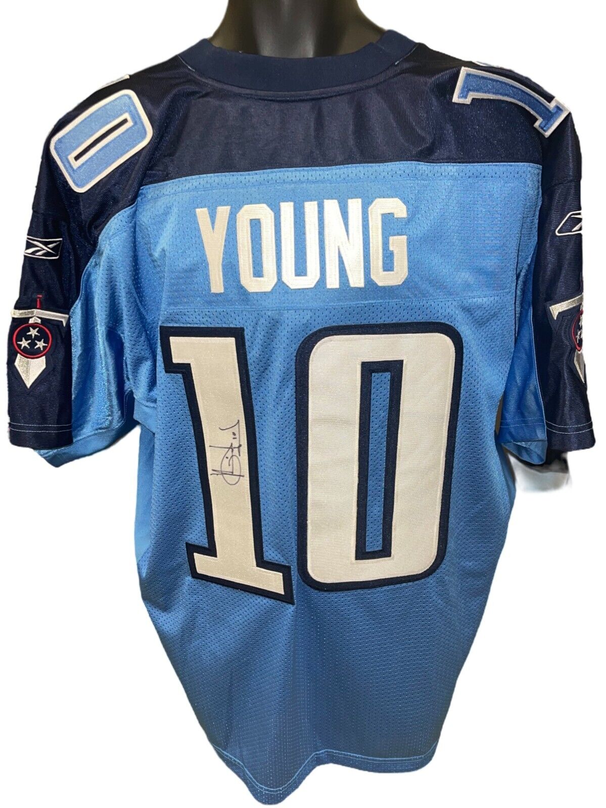 Shop Vince Young Tennessee Titans Autographed Blue Jersey