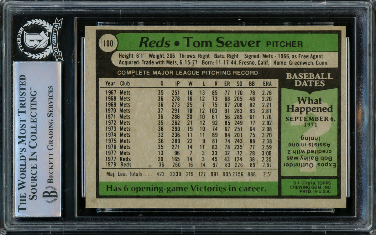 Tom Seaver Autographed 1980 Topps Card #500