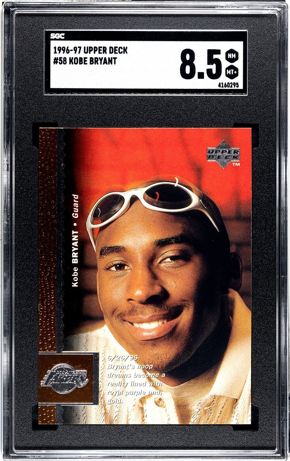 Kobe Bryant Rookie Card 1996-97 Upper Deck Rookie Exlusives