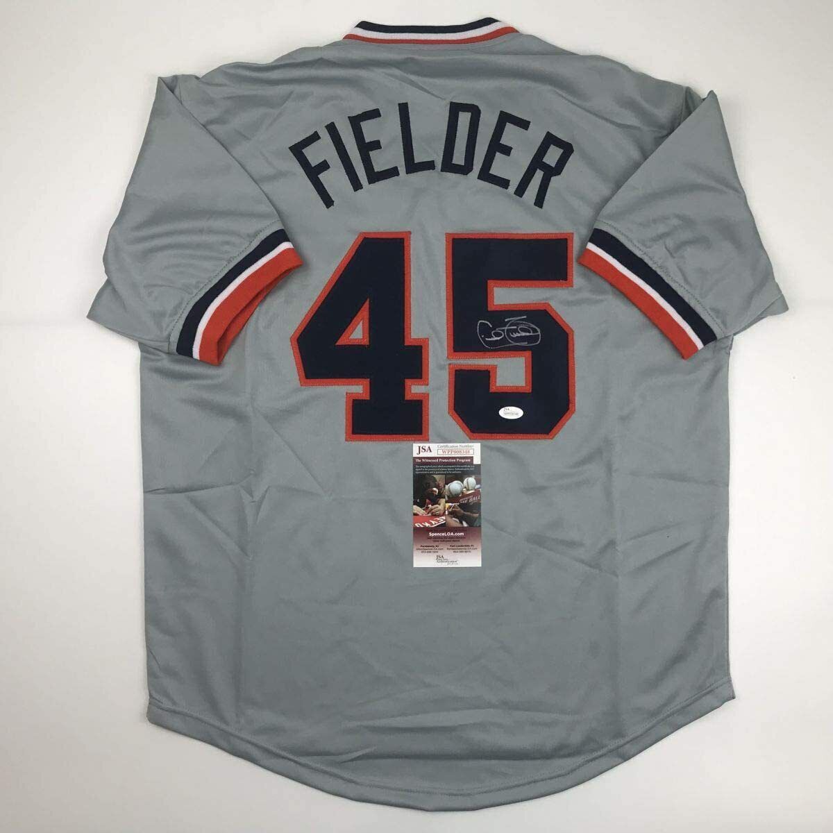 Cecil Fielder Autographed Signed Custom Detroit Tigers Grey Jersey COA  Beckett