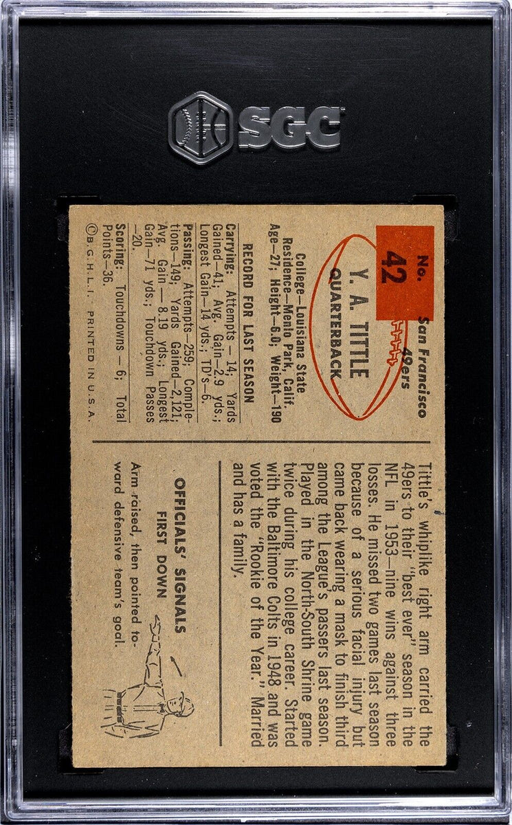 : 1954 Bowman # 42 Y.A. Tittle San Francisco 49ers