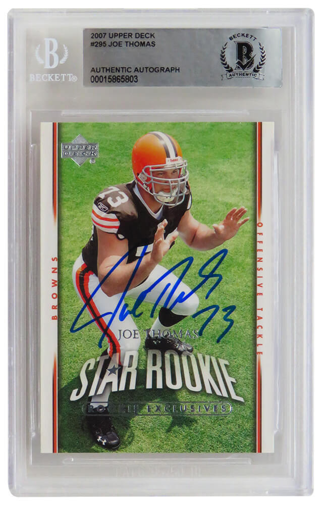 Joe Thomas Signed Browns 2007 Upper Deck Rookie Card #295 (Beckett Enc –  CollectibleXchange