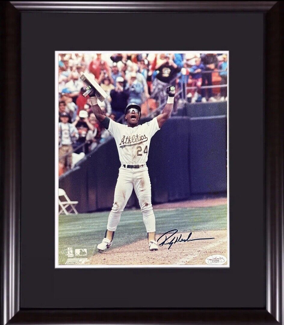 Rickey Henderson Autographed and Framed Oakland A's Jersey