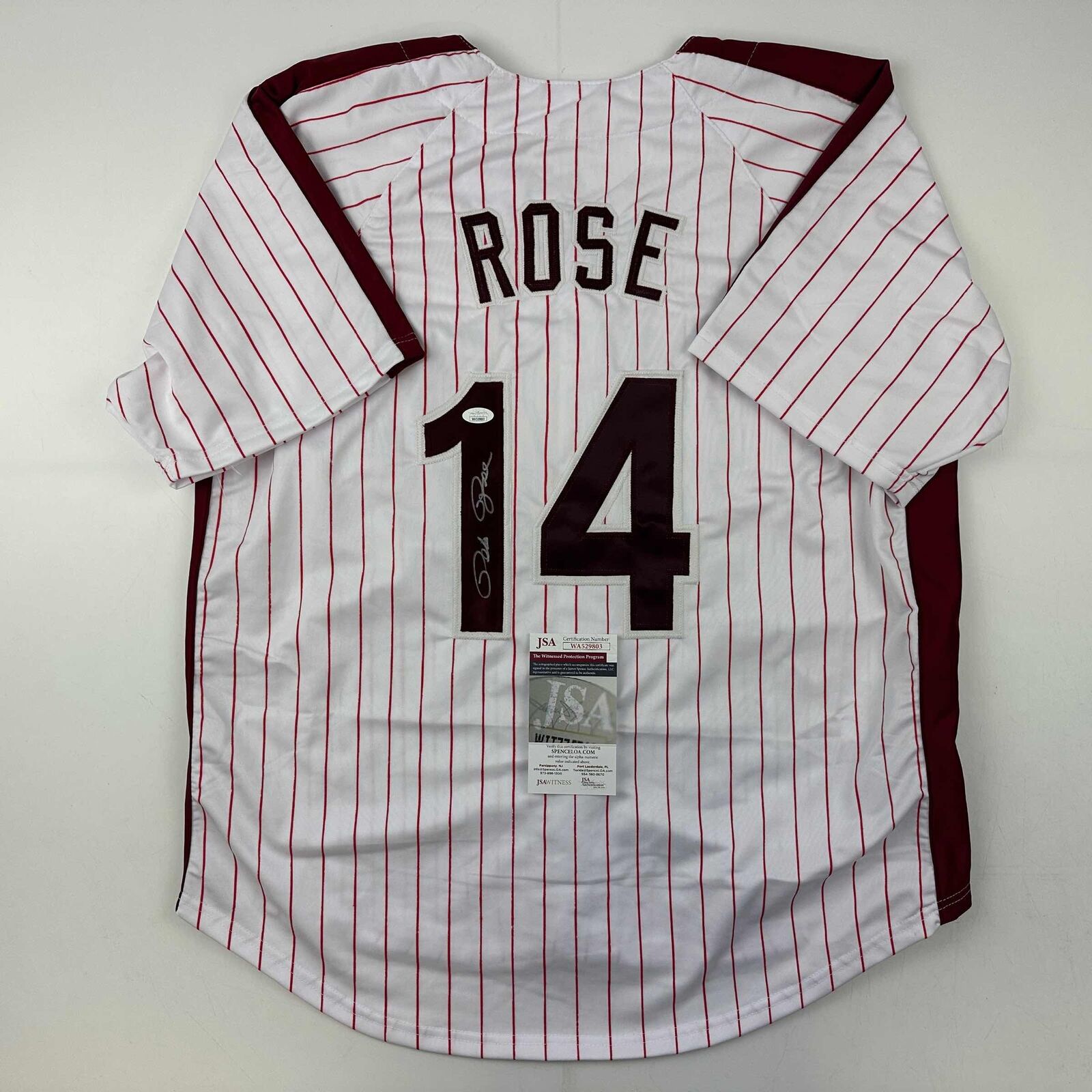 Autographed/Signed Pete Rose Philadelphia Pinstripe Baseball
