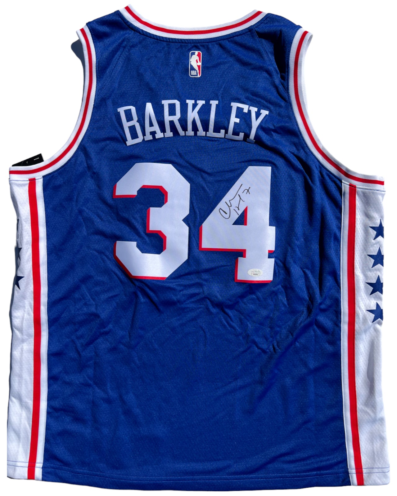 Charles Barkley Signed Sixers Mitchell & Ness Authentic Jersey