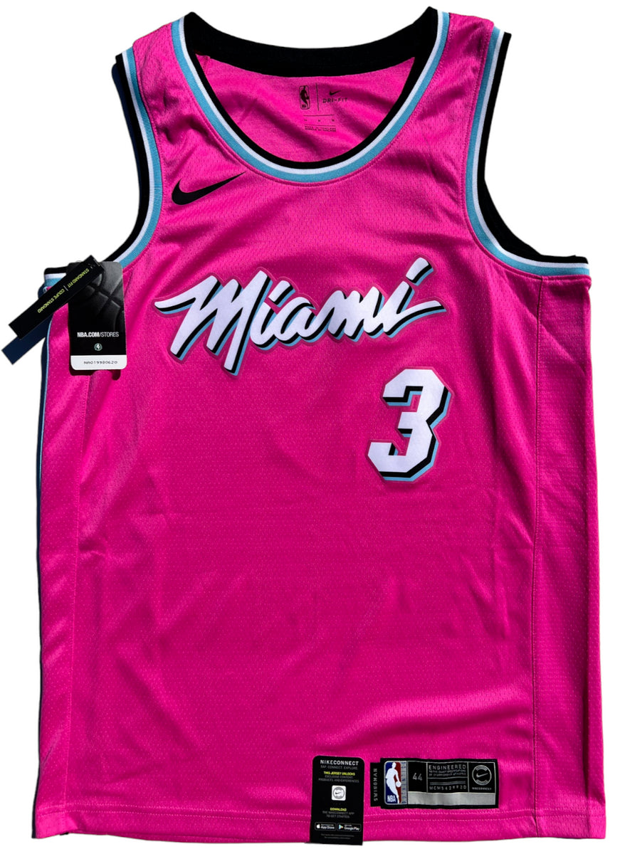 Dwyane Wade Miami Heat Signed Autographed Pink Vice #3 Jersey PAAS COA –