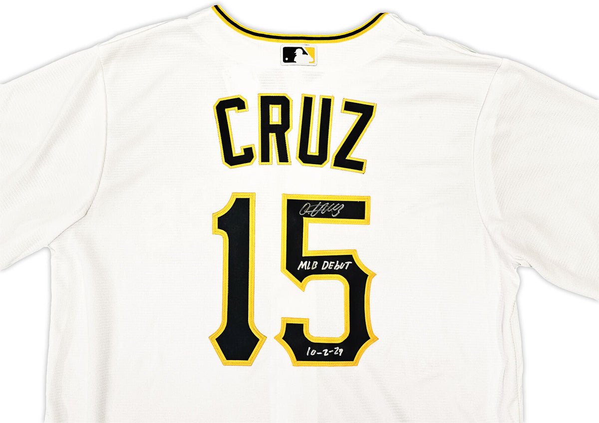 PIRATES ONEIL CRUZ AUTOGRAPHED BLACK NIKE JERSEY SIZE L MLB DEBUT 10-2 –  CollectibleXchange