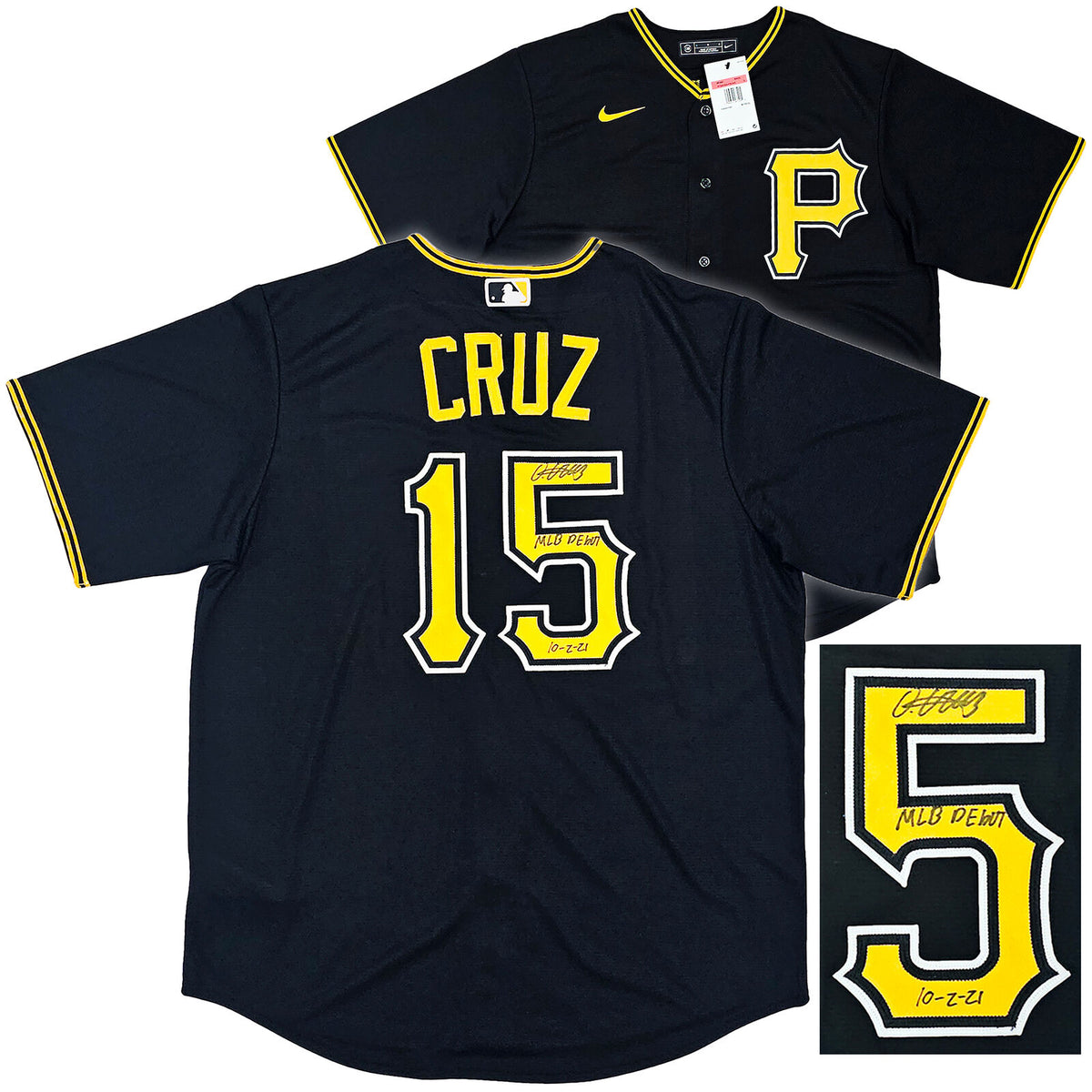 PIRATES ONEIL CRUZ AUTOGRAPHED BLACK NIKE JERSEY SIZE L MLB DEBUT 10-2 –  CollectibleXchange