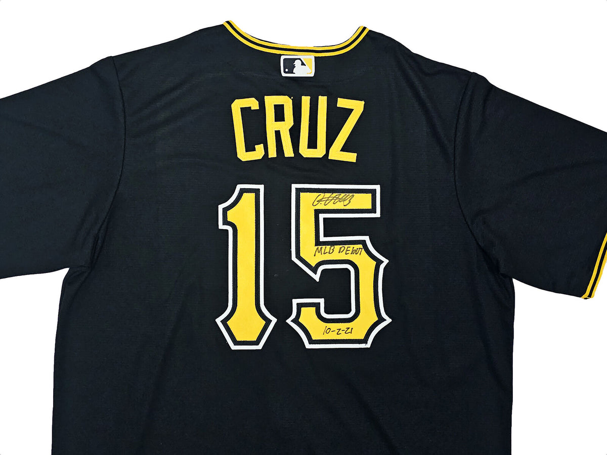 PIRATES ONEIL CRUZ AUTOGRAPHED BLACK NIKE JERSEY SIZE L MLB DEBUT 10-2 –  CollectibleXchange