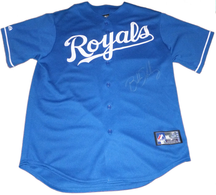 George Brett Kansas City Royals Autographed Blue Majestic Jersey- (BAS —  Ultimate Autographs