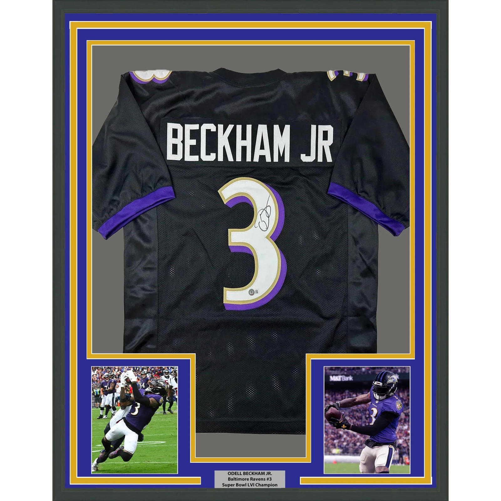 Odell Beckham Jr Signed Autographed Framed Jersey