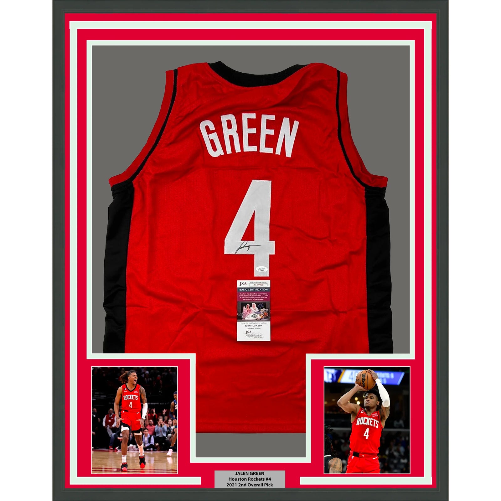 Jalen Green Autographed & Inscribed Team USA Jersey Framed