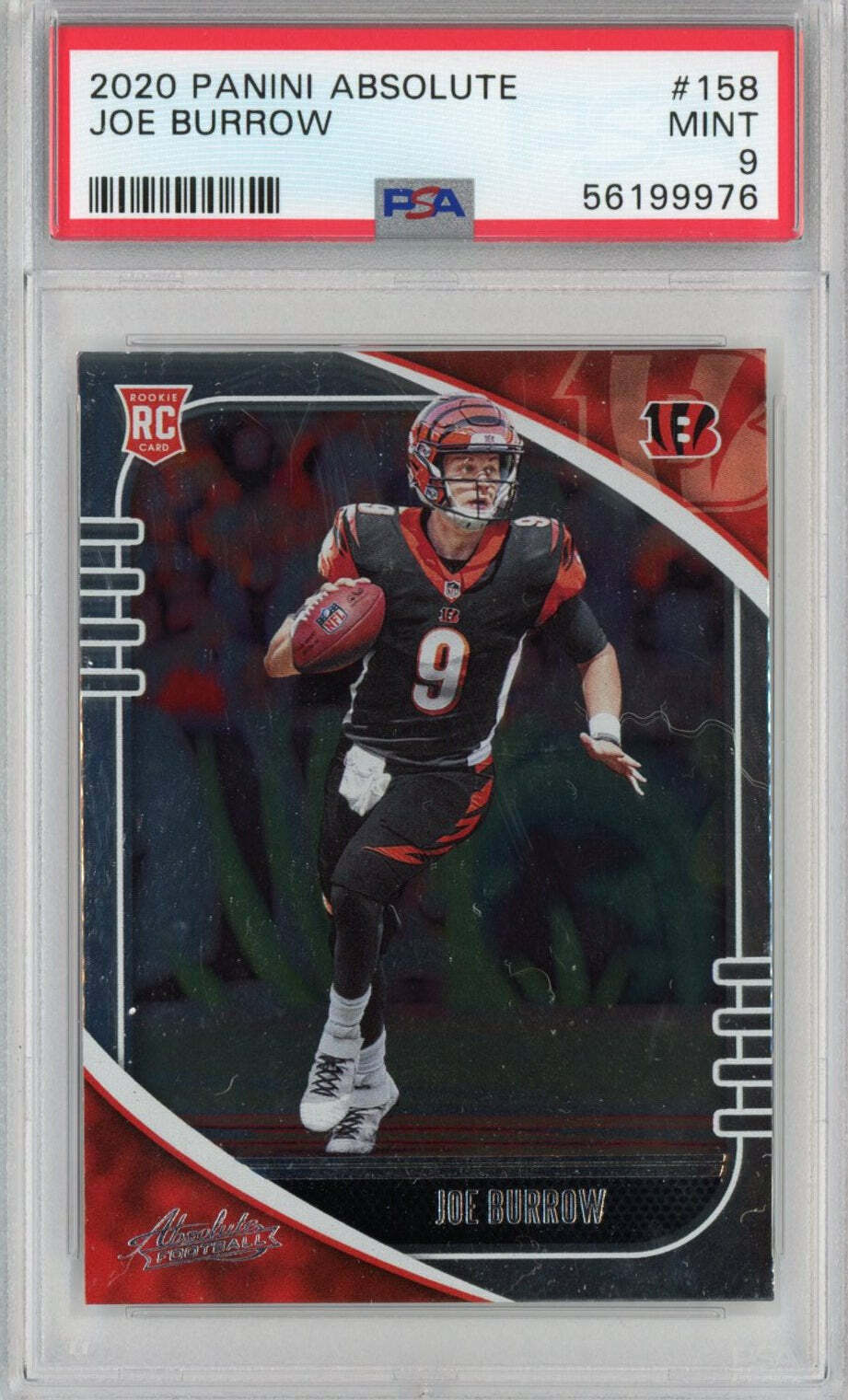 Jow Burrow selling PSA 9 RC Rookie Card