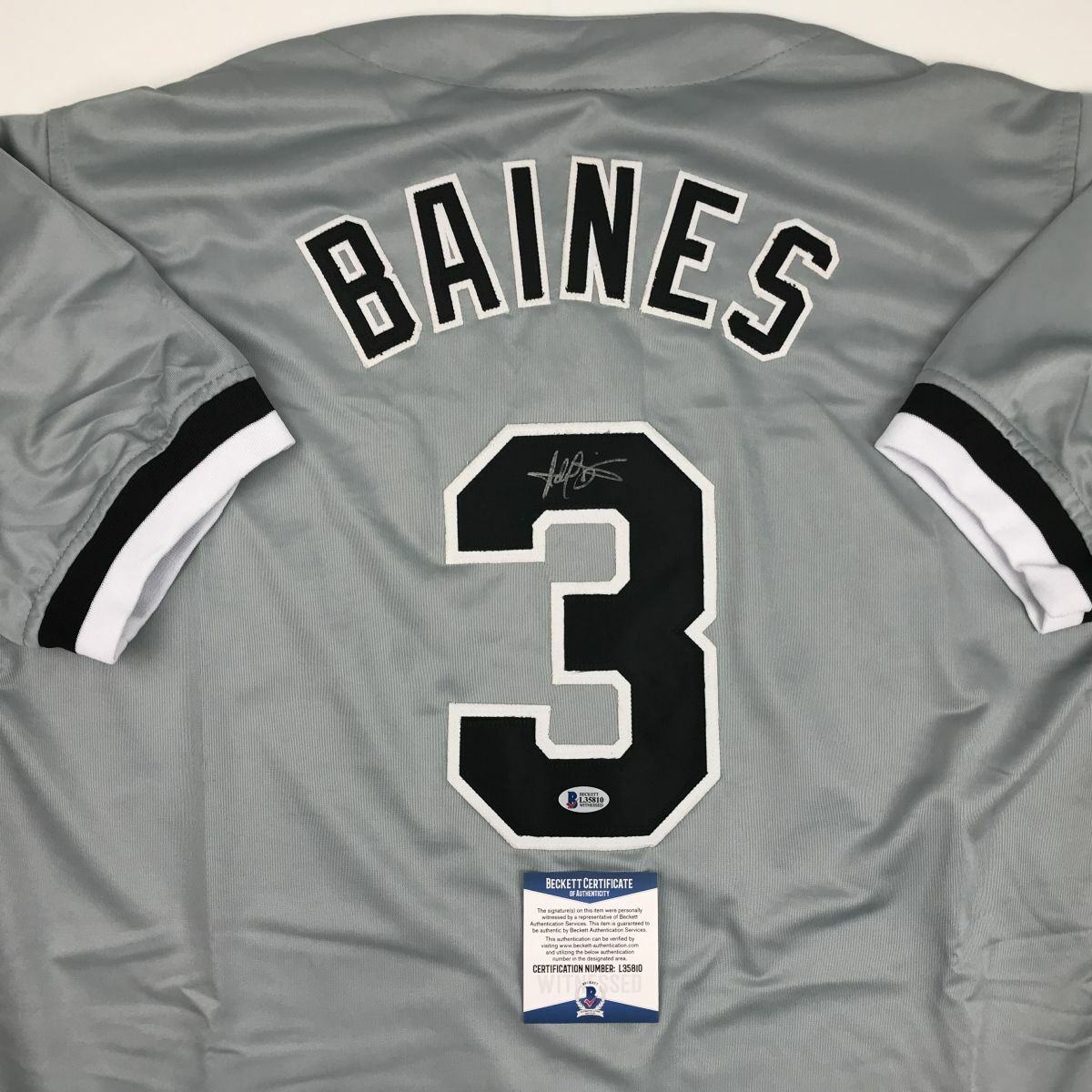 Autographed/Signed Harold Baines Chicago Grey Baseball Jersey Beckett BAS  COA at 's Sports Collectibles Store