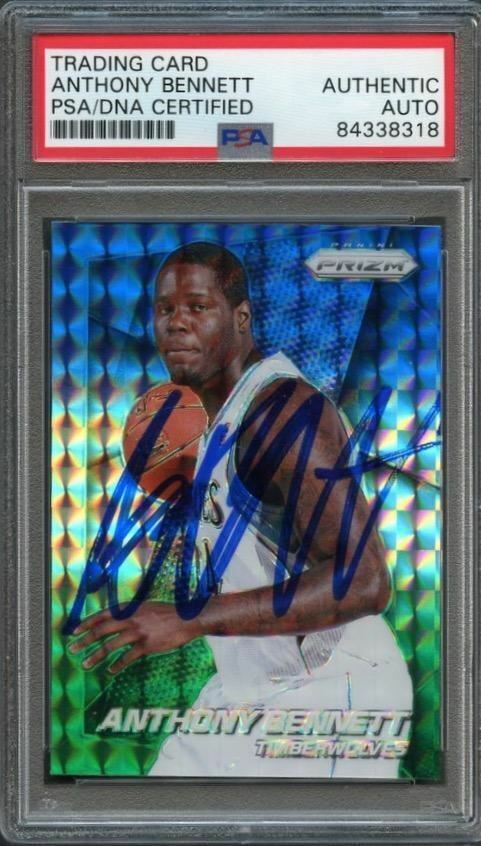 2014 15 Panini Prizm 97 ANTHONY BENNETT Signed Card PSA Slabbed