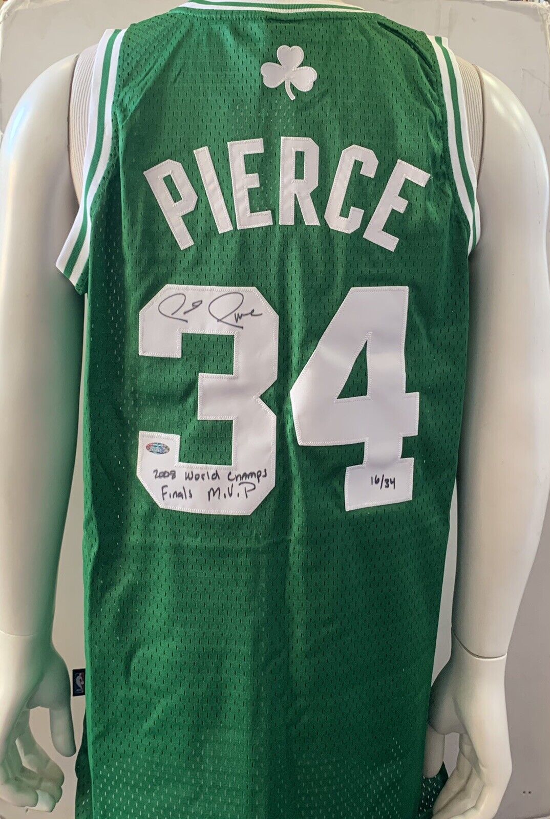 Paul Pierce Signed Ins Finals MVP Adidas Celtics Jersey Auto Steiner COA Le /34