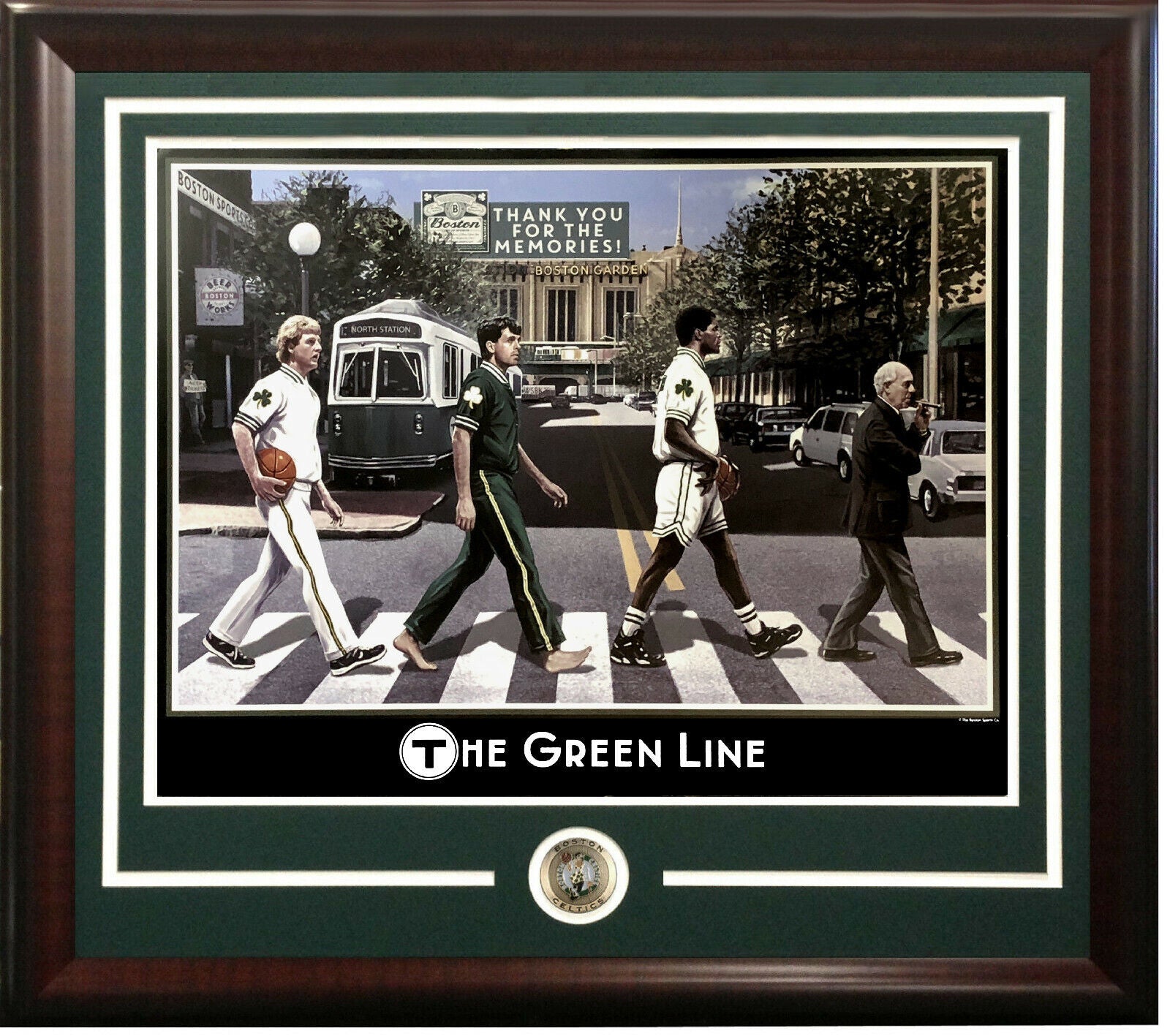 Boston Garden Celtics framed Green Line photo Litho Larry Bird McHale –  CollectibleXchange