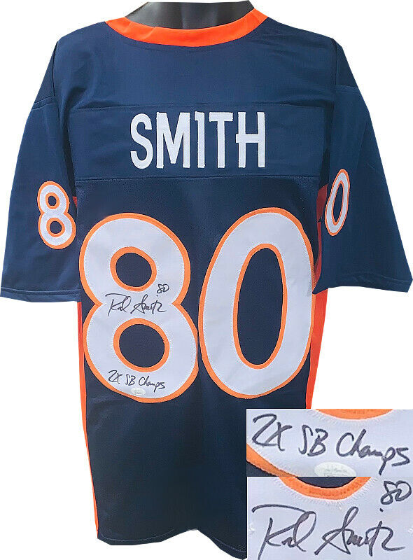 Rod Smith Autographed Signed White Custom Stitched Pro Style Football Jersey  #80 2X SB Champs XL- JSA Witnessed