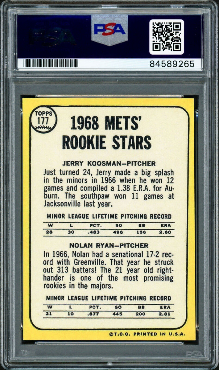 Sold at Auction: Nolan Ryan & Jerry Koosman Dual Signed 1968 Topps Rookie  Card Reprint (PSA 10 Auto)