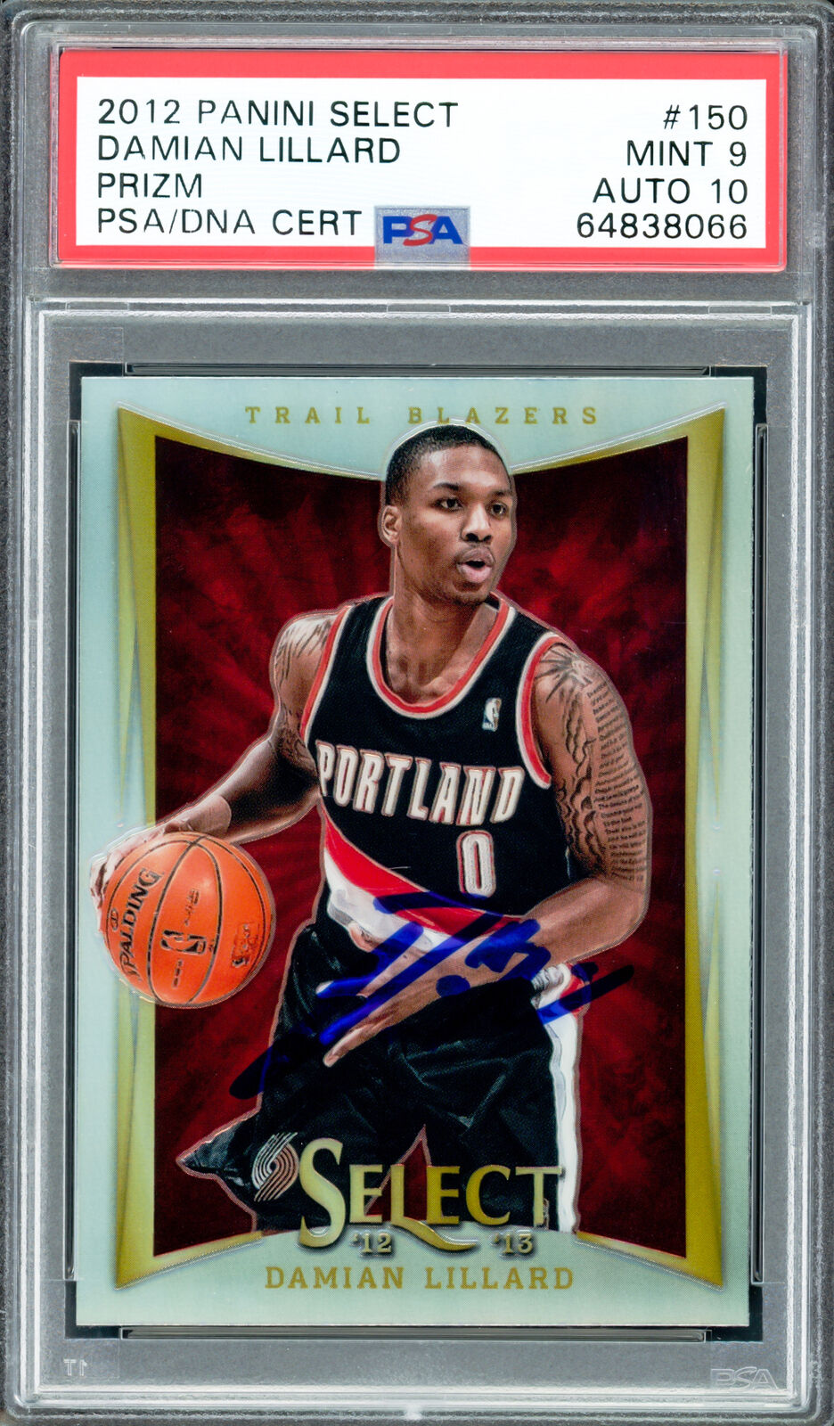 Damian Lillard 2012 Select Silver Prizm RC PSA 9 Gem 10 Auto On