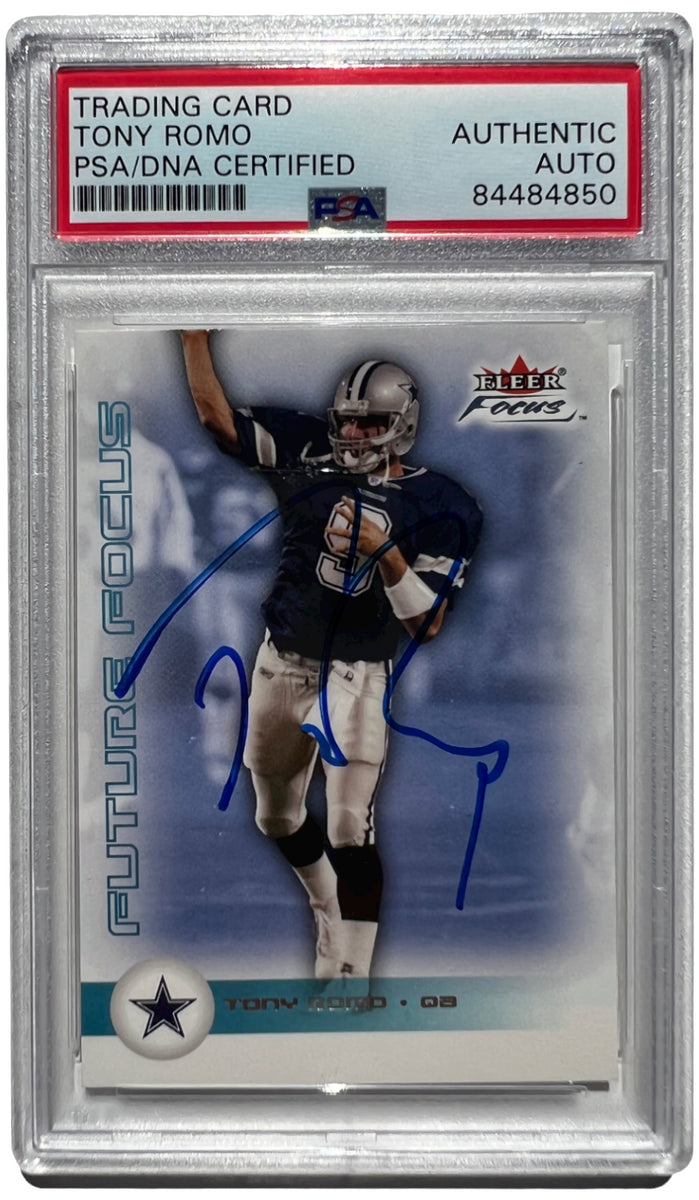 TONY ROMO SIGNED 2003 FLEER FOCUS FUTURE FOCUS ROOKIE CARD #135 AUTO R –  CollectibleXchange