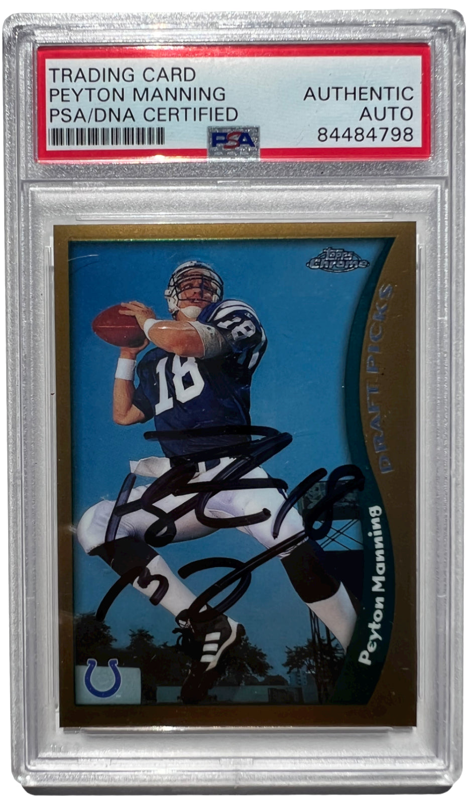 Sold at Auction: Peyton Manning signed and framed jersey PSA