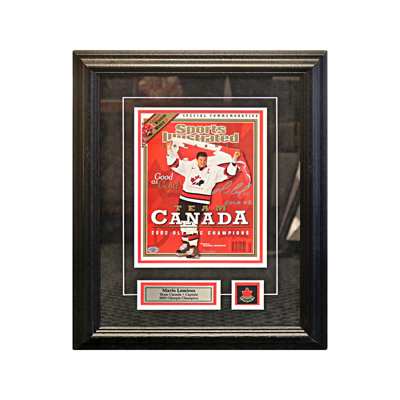 Signed Mario Lemieux Picture - Team Canada 2002 Olympic Gold