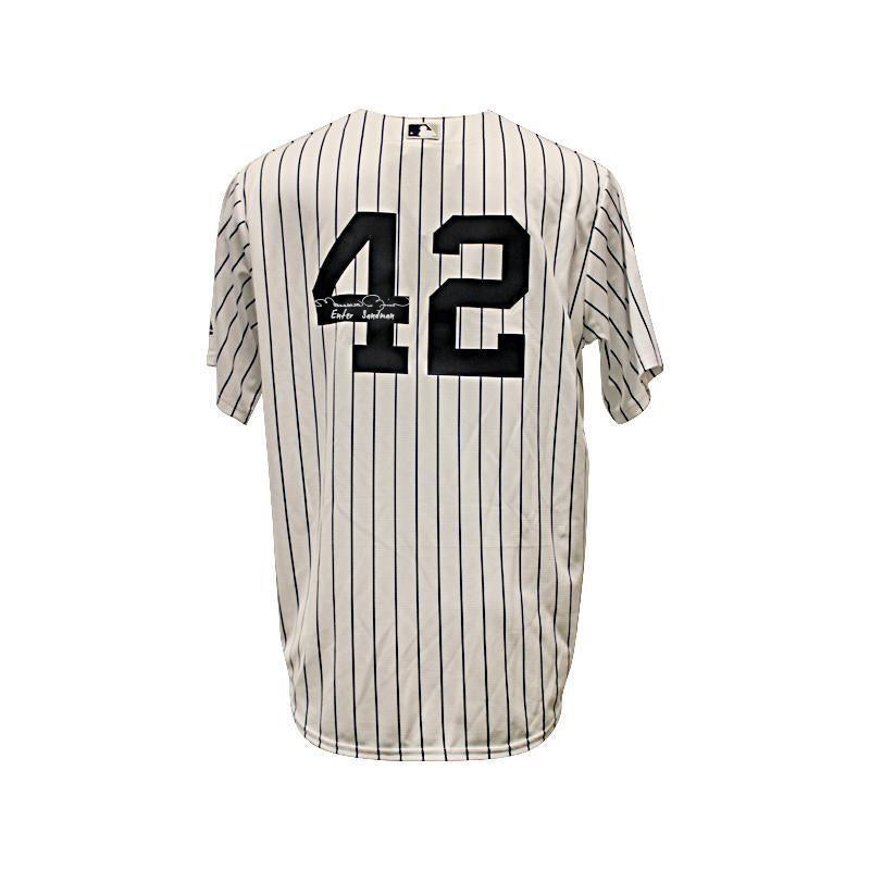 Brandon Steiner Mariano Rivera New York Yankees Autographed and Inscribed Enter Sandman Majestic Cool Base Jersey