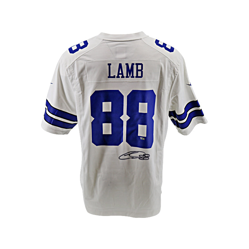 Cowboys CeeDee Lamb Signed White Nike Game Jersey Fanatics