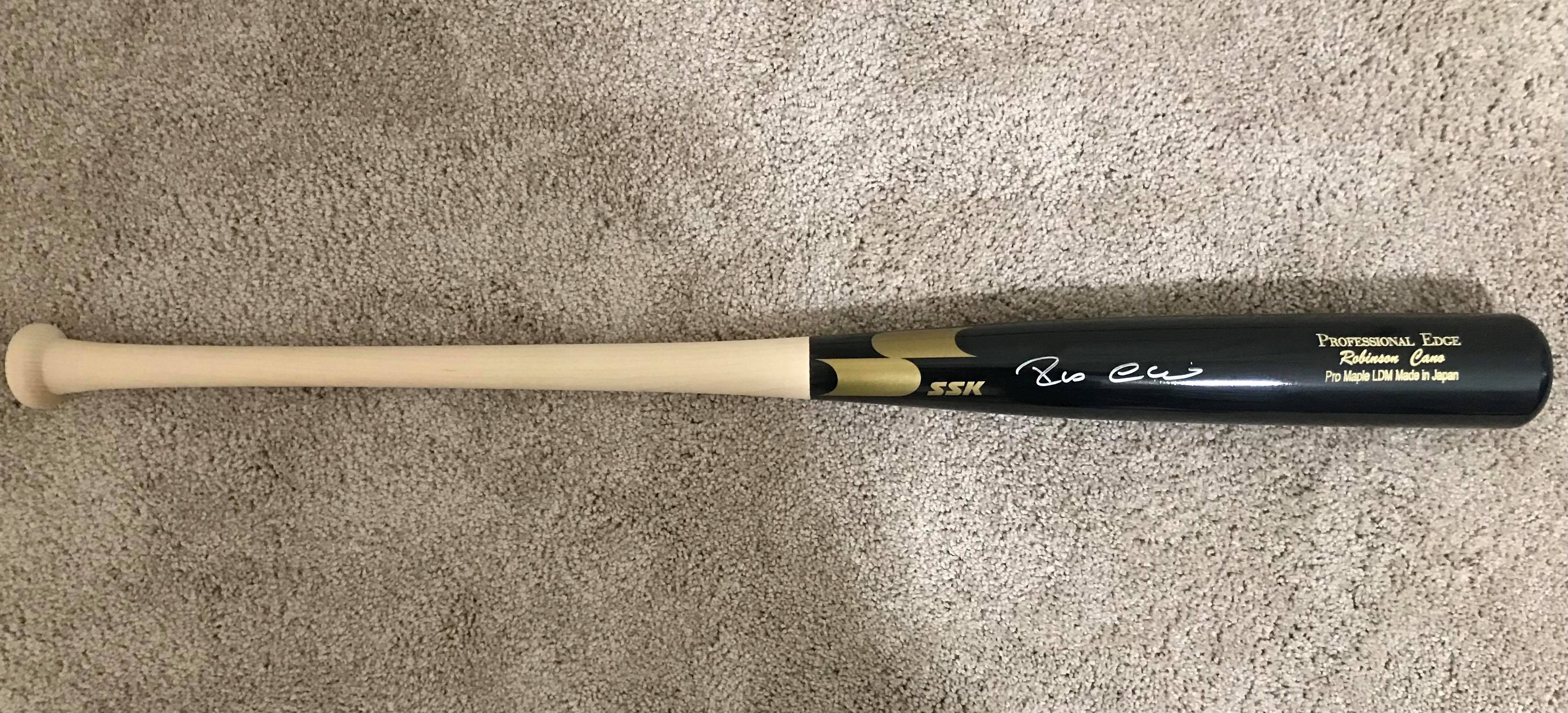 Robinson Cano Autographed Signed Black Ssk Pro Maple Game Model