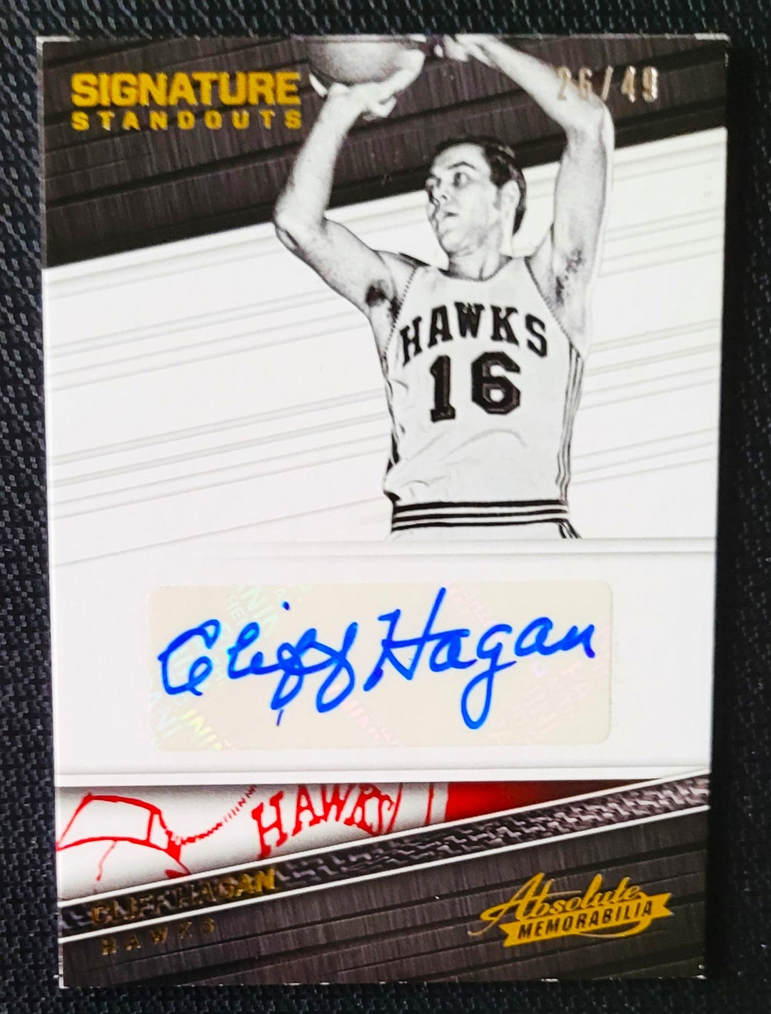 2017-2018 Cliff Hagan St. Louis Hawks and Hall of Famer Panni Signature Standouts Absolute Memorabila #SS-CH (Panni Authentcated)